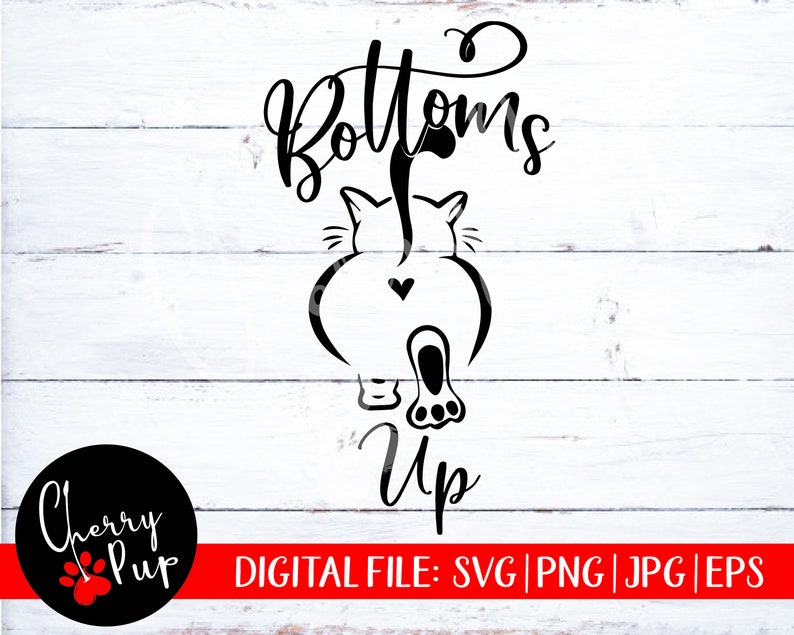 Download Bottoms Up SVG Cat Lover Svg Wine Glass Wine Tumbler Cat ...