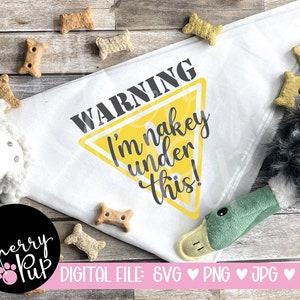 Je suis Nakey sous ce chien Bandana SVG, fichiers SVG pour Cricut, fichiers Png, téléchargement immédiat, amoureux des chiens, chien maman, fichier de coupe, fichier de sublimation
