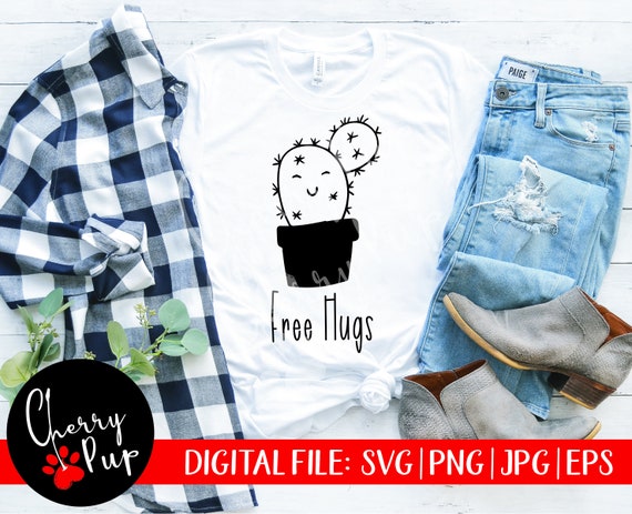 Free Hugs Svg Funny Cactus Svg Svg Files For Cricut And Etsy