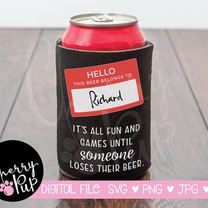 Etiqueta de nombre Can Cooler SVG, Archivos SVG para Cricut, Archivos Png, Svg para Can Cooler, Can Cooler Cut File, Beer Cooler Svg, Descarga instantánea