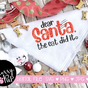 Beste Santa Dog Bandana SVG, SVG-bestanden voor de Cricut, Instant Download, Christmas Dog Bandana, Cut File, Sublimation File, PNG Files