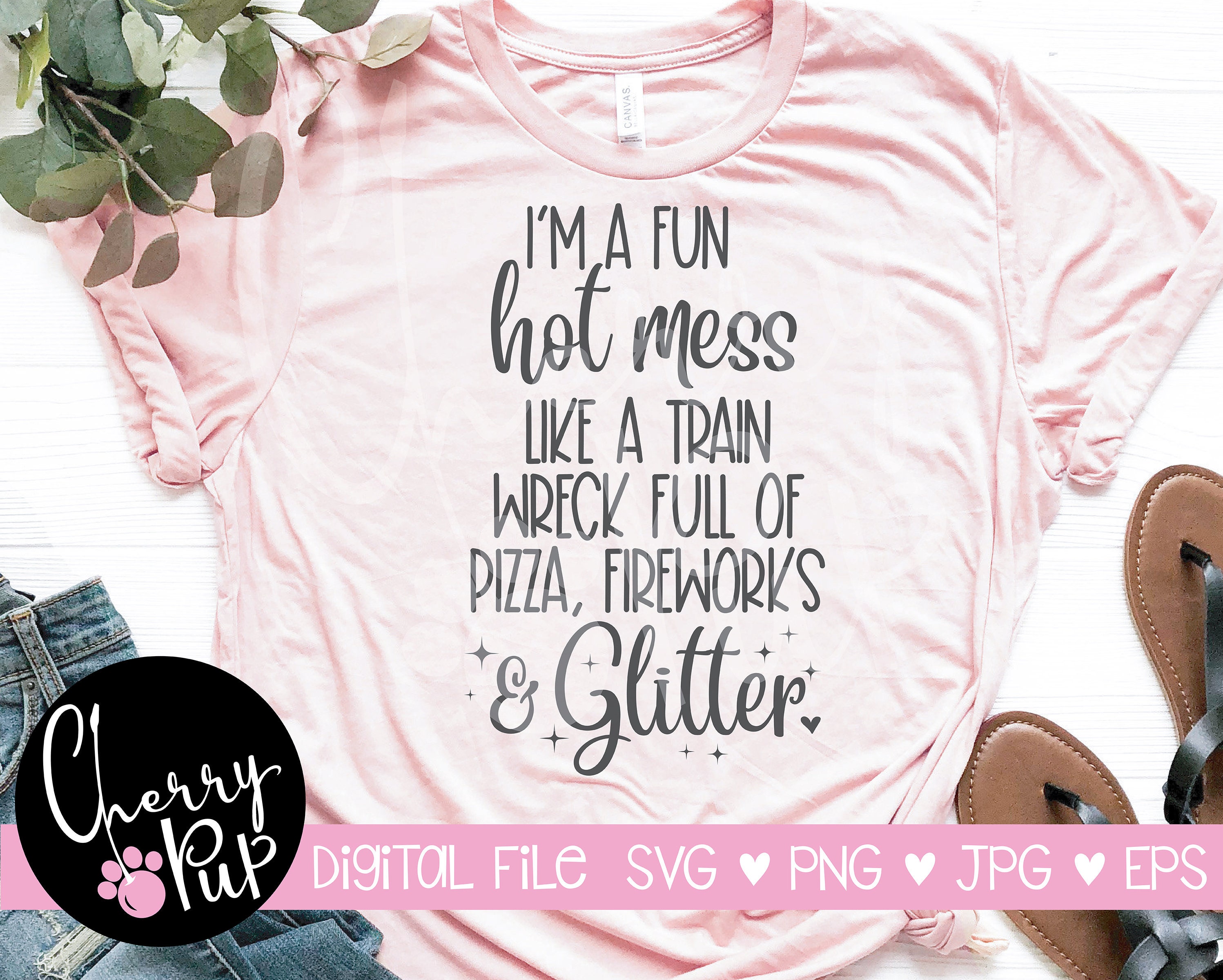 I'm A Fun Hot Mess SVG, Svg Files for Cricut, Png Files, Wine Glass ...