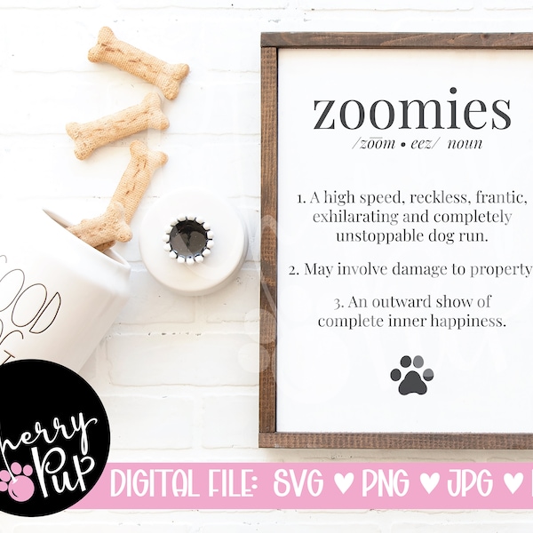 Zoomies, Cricut Svg Files, Png Files, Dog Printable, Instant Download, Gift For Dog Lover, Dog Wall Art, Dog Svg, Dog Print Png, Dog Pillow