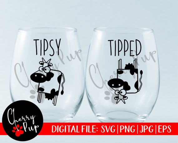 Download Svg Files For Cricut Png Files Tipsy Cow Svg Wine Tumbler Etsy