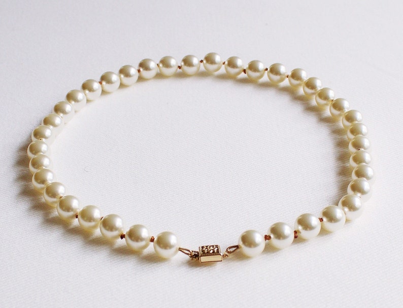 Bride Creme Pearl Gold Tone Bracelet with Fancy Clasp 8/"