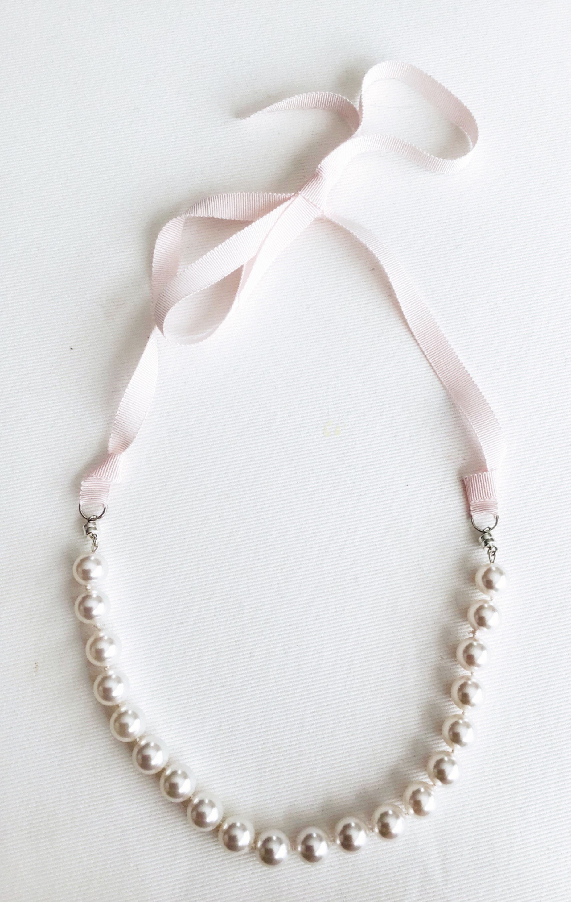 Pearl Ribbon Necklace - Sew Woodsy