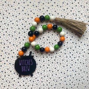 Farmhouse Fall Garland | Fall Tiered Tray Decor | Halloween Tray Decor | Beaded Garland | Kitchen Decor | Halloween Garland