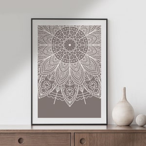 Decoración de pared Mandala / Arte de pared Mandala imprimible / Decoración de pared Boho pastel / Impresión oriental / Impresión de arte digital imagen 3