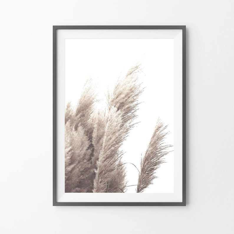 Pampas Grass Art Print Farmhouse Wall Decor Neutral | Etsy
