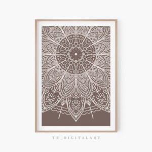 Decoración de pared Mandala / Arte de pared Mandala imprimible / Decoración de pared Boho pastel / Impresión oriental / Impresión de arte digital imagen 1