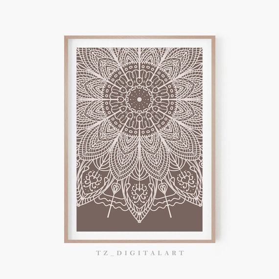 Mandala Wall Decor | Printable Mandala Wall Art | Pastel Boho Wall Decor | Oriental Print | Digital Art Print