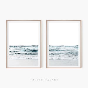 Beach Wall Art Set of 2 Prints | Ocean Artwork | Sea Coastal Poster | Digital Download Print