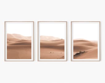 Desert Wall Art | Set of 3 Prints | Sand Dunes Print | Moroccan Decor | Boho Wall Art Prints