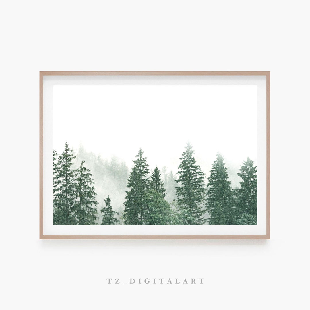 Forest Art Print Landscape Wall Art Print Fog Wall Art Woodland Poster