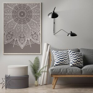 Decoración de pared Mandala / Arte de pared Mandala imprimible / Decoración de pared Boho pastel / Impresión oriental / Impresión de arte digital imagen 4