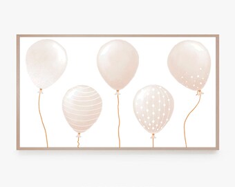 Frame TV Art Happy Birthday | Air Balloons Wall Art | Digital Art for Frame TV