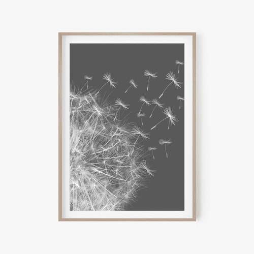 Dandelion Print Printable Art Modern Wall Art Print Digital Etsy