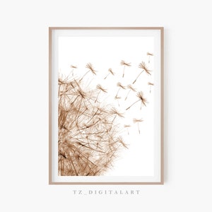 Dandelion Wall Art Print | Wildflowers Poster | Botanical Art Decor | Digital Download Print
