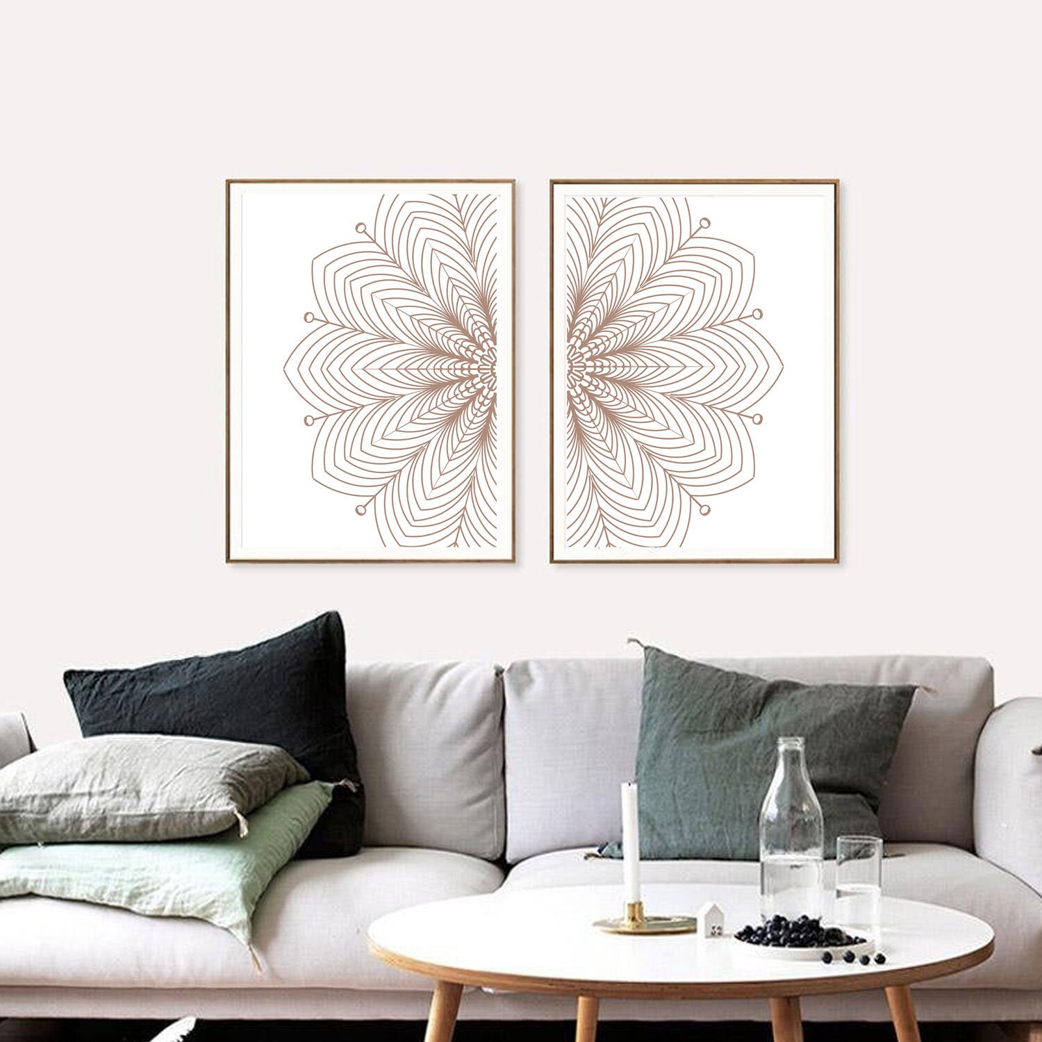 Mandala Set Decor Mandala Printable Wall Art Set of 2 | Etsy