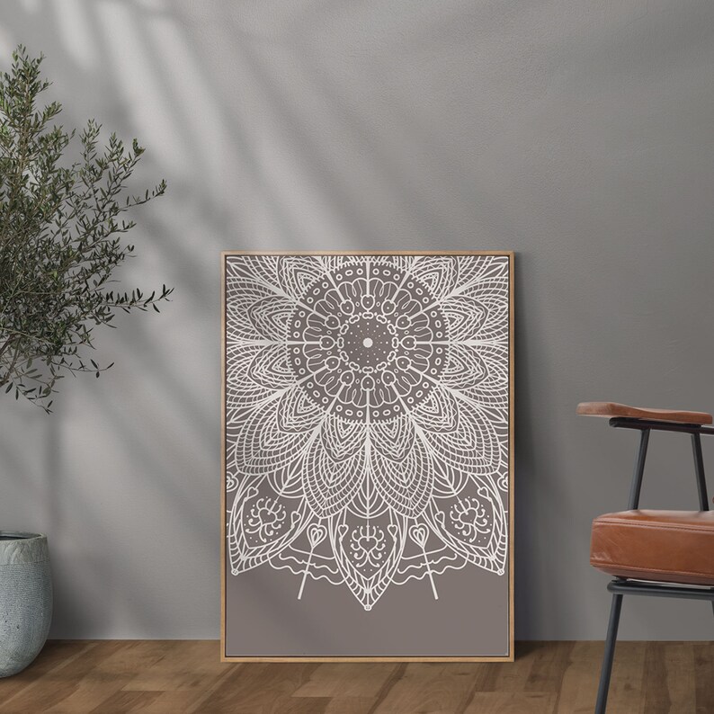 Decoración de pared Mandala / Arte de pared Mandala imprimible / Decoración de pared Boho pastel / Impresión oriental / Impresión de arte digital imagen 2