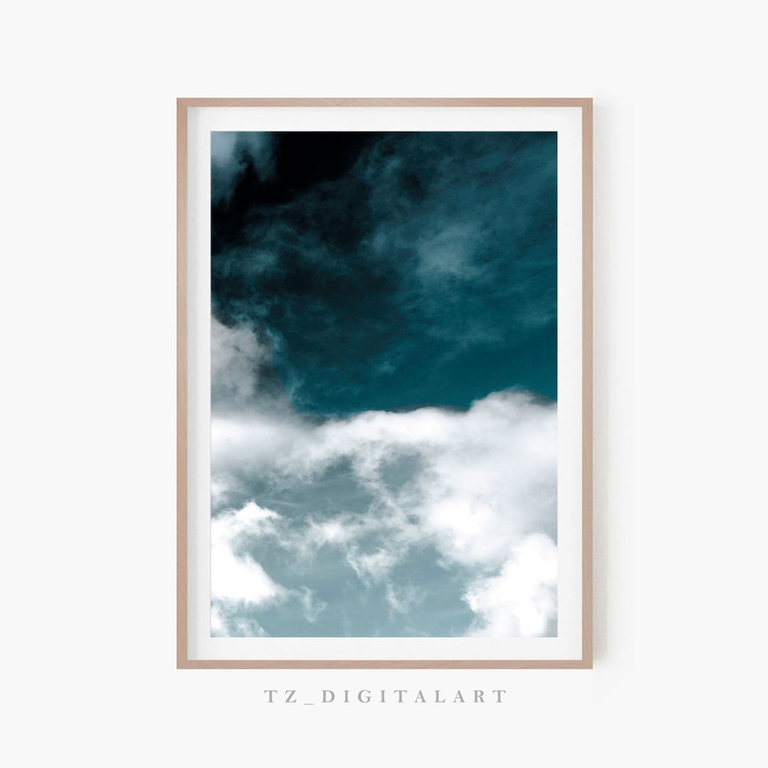 Sky Blue Wall Art Cloud Wall Art Print Landscape Print Etsy