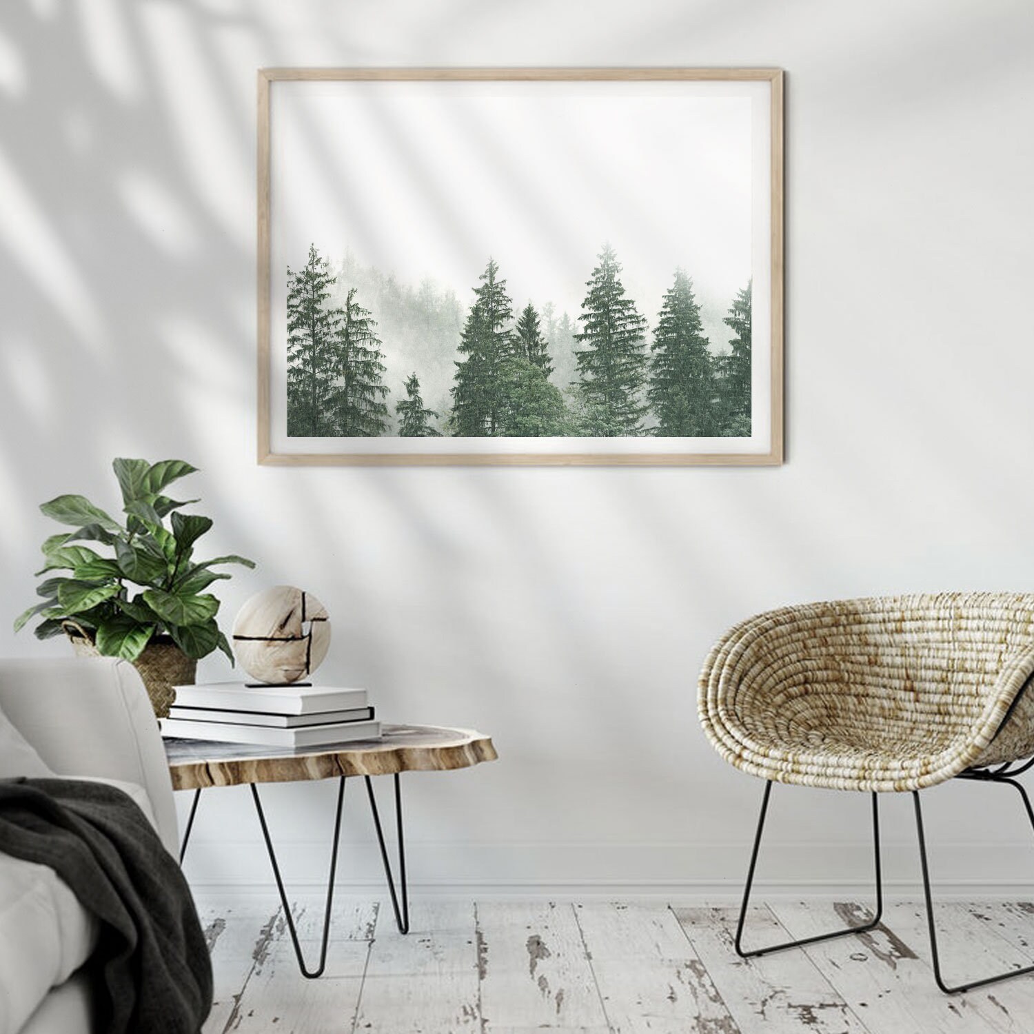 Forest Art Print Landscape Wall Art Print Fog Wall Art Woodland Poster