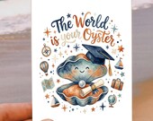 Coastal Vibes Graduation Card Printable, The World is Your Oyster Digital Download