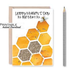 Future maman, carte de fête des mères imprimable, carte de jeu de mots amoureux des abeilles, future maman téléchargement immédiat
