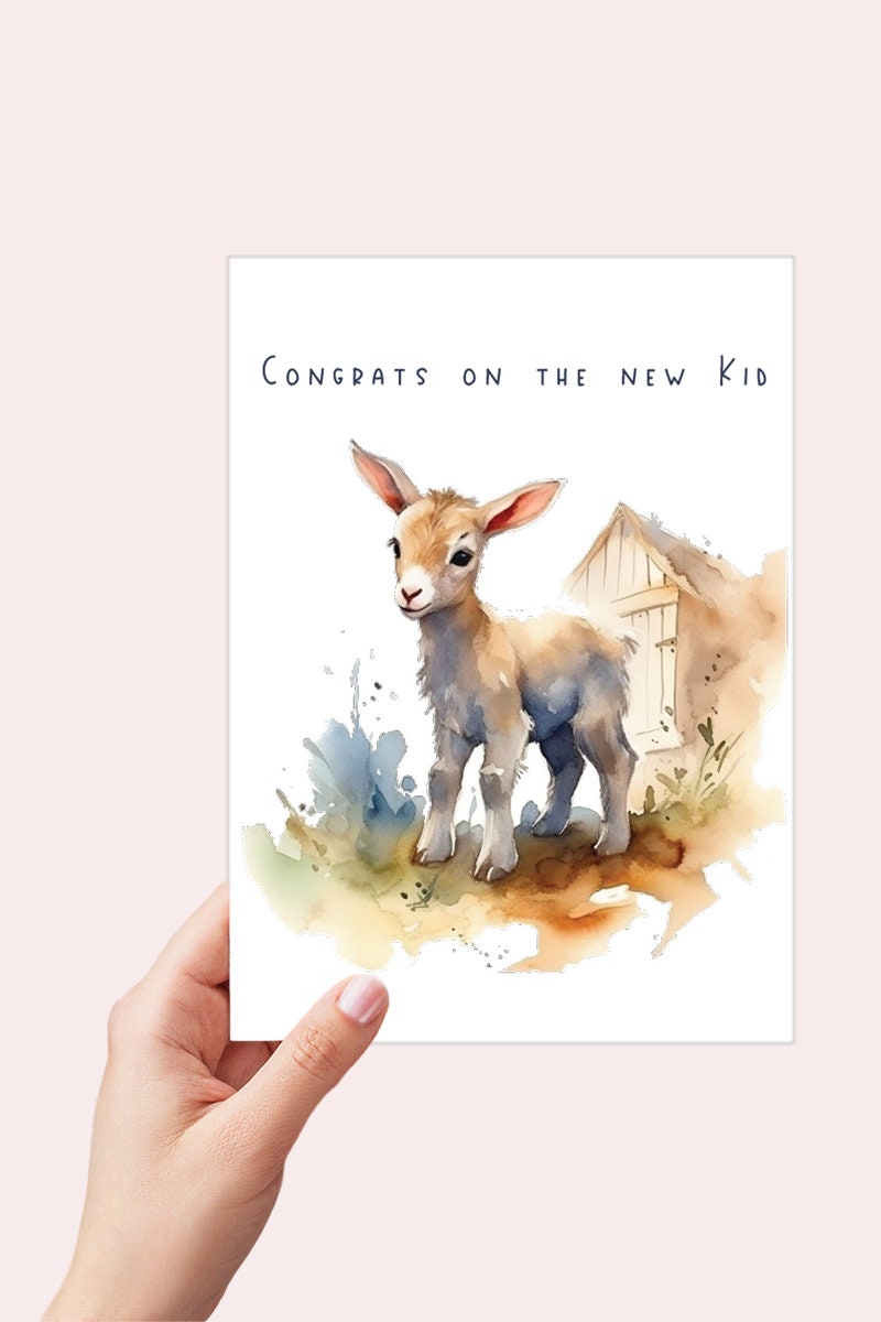 Goat Baby Congratulations Printable Card, Congrats on the New Kid Funny ...