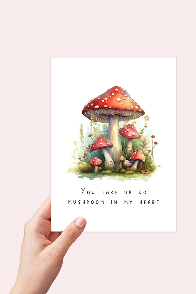 Mushroom Anniversary Card Printable, Cute Cottage Core Love Card, You ...