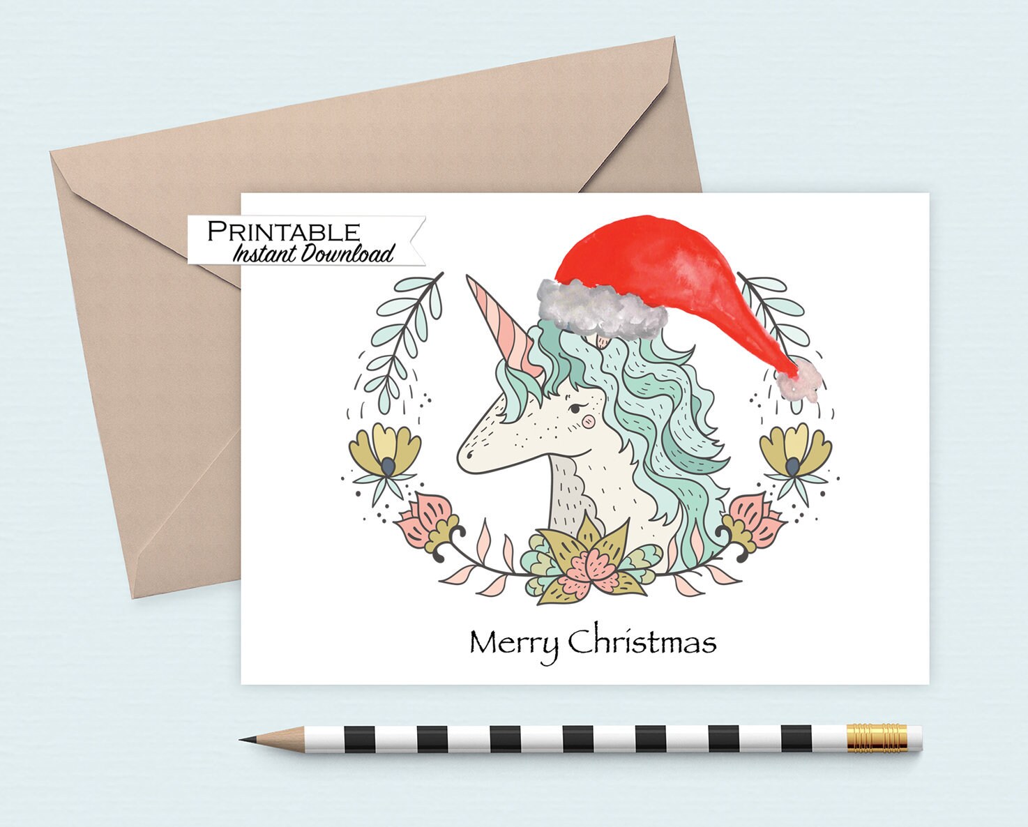 unicorn-christmas-card-merry-christmas-magical-creatures-printable-card-etsy