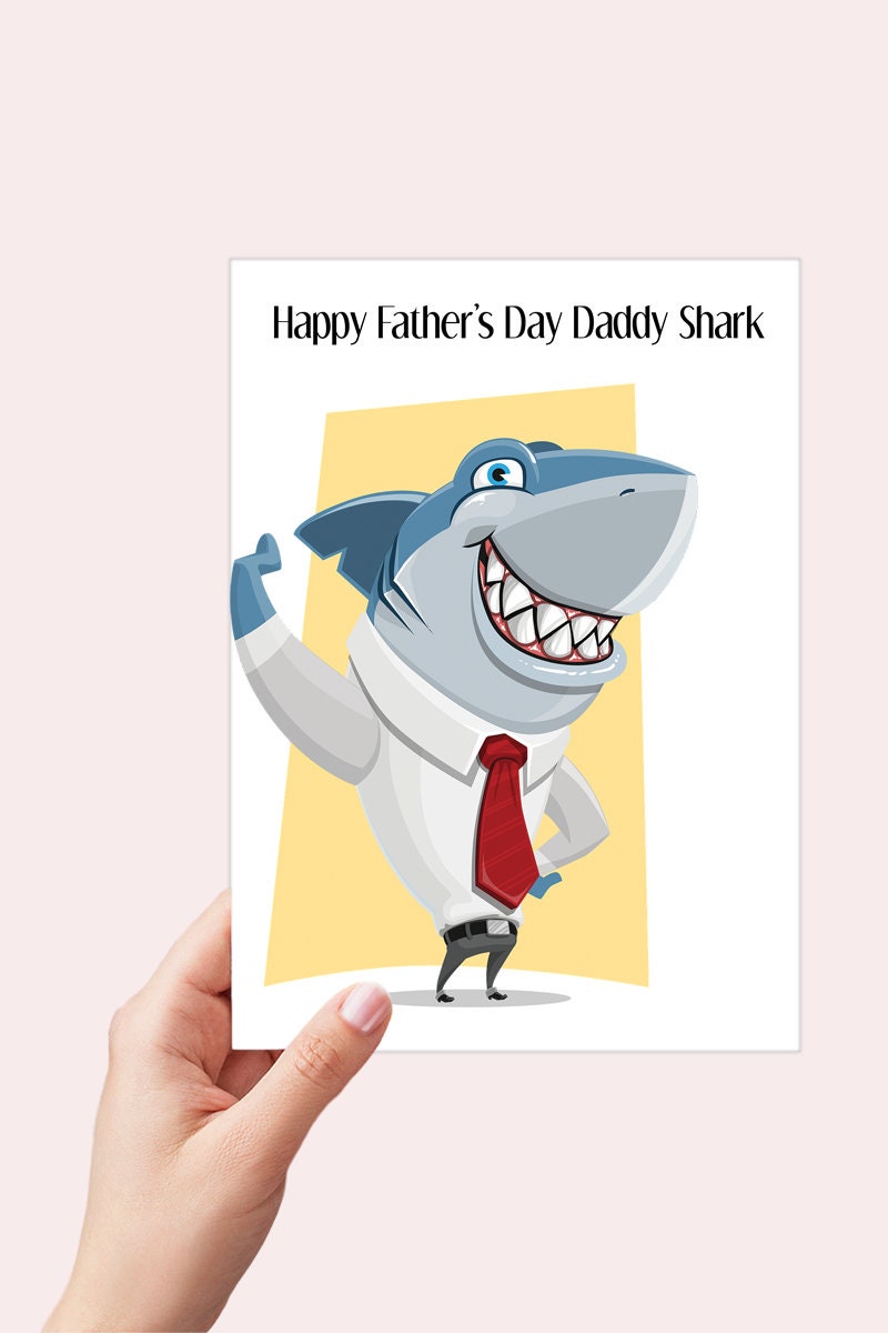 Father's Day Card Printable From Baby Shark, Daddy Shark First Fathers ...