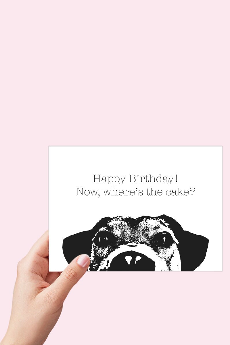 Dog Birthday Printable Card, Puppy Funny Birthday Card, Dog Mom Card