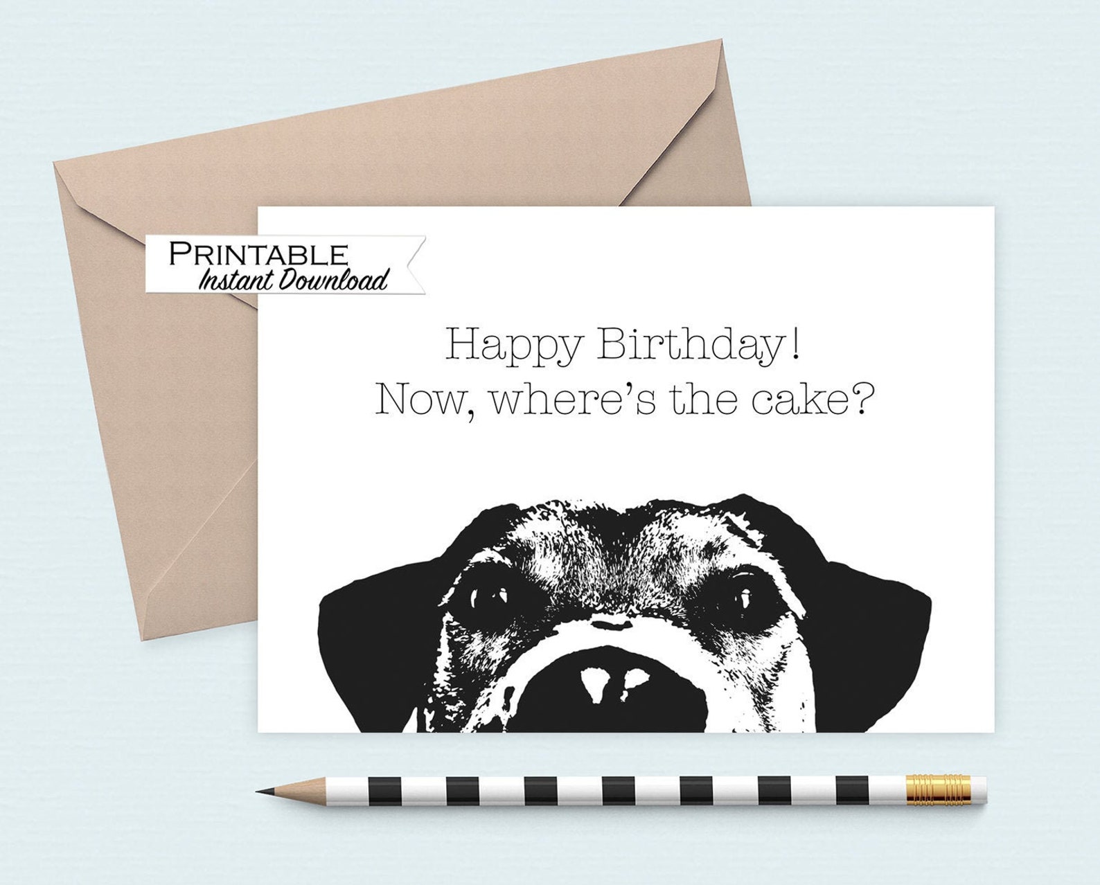 Dog Birthday Printable Card Puppy Funny Birthday Card Dog - Etsy España