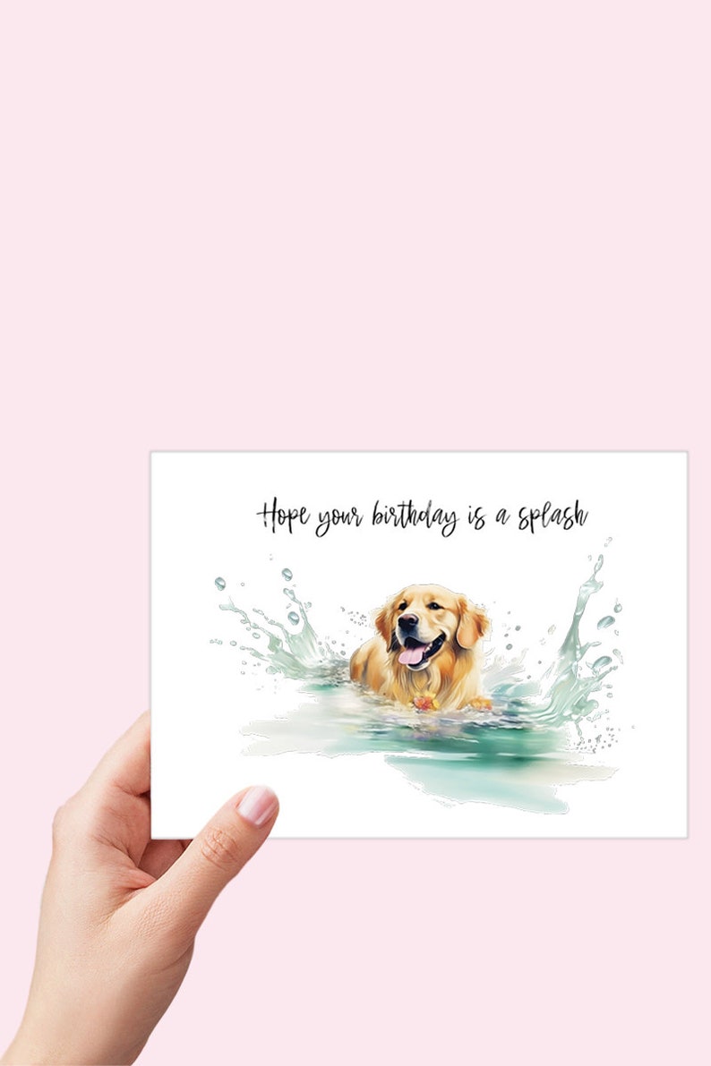 Golden Retriever Printable Birthday Card Golden Retriever - Etsy