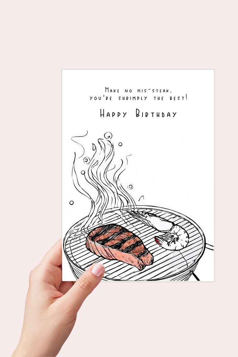 Birthday Cards Steak - Etsy
