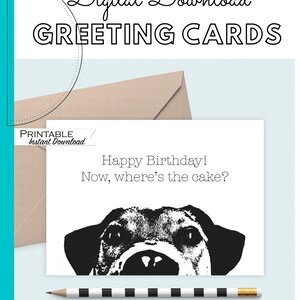Dog Birthday Printable Card, Puppy Funny Birthday Card, Dog Mom Card ...
