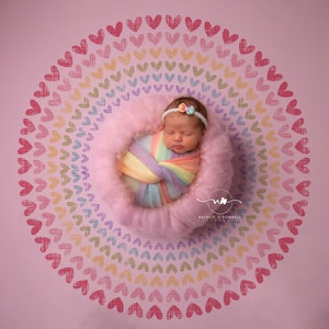 Digital Backdrop Newborn - Digital Background Newborn - Boy Girl - Newborn Backdrop - rainbow - rainbowbaby  - hearts  - girl