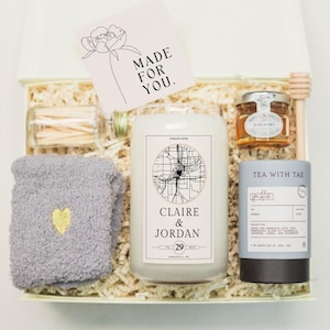Bougie de fiançailles personnalisée, carte personnalisée, cadeaux de fiançailles pour couple, cadeau d'enterrement de vie de jeune fille (enterrement de vie de jeune fille) pour la mariée, cadeau d'anniversaire de femme mari