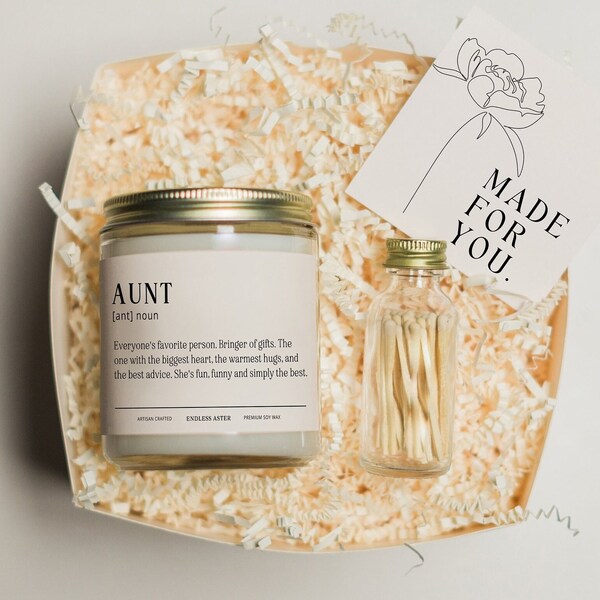 AUNT Definition Candle Spa Gift Box For Sister, Best Aunt Pamper Birthday Gift, Cool Aunt Gift From Niece and Nephew, Pregnancy Reveal