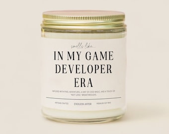 In My GAME DEVELOPER Era Candle, Funny Tech Career Present for Game Programmer, Birthday Gift for Professional Gamer & Software Coder