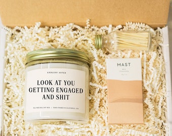 Look At You Getting Engaged And Shit Funny Soy Candle, Engagement Gift for Couple, Bridal Shower Bride To Be and Future Mrs Gift for Her