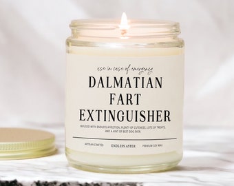 DALMATIAN Fart Extinguisher Funny Candle Gift Box for Dog Owner, New Pet Parent Gift, Dalmatian Dog Mom and Dad Birthday Gift for Dog Lover