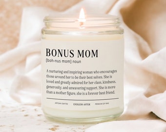 BONUS MOM Definition Candle Spa Gift Box, Step Mom Birthday Gift From Step Kids, Mother's Day Pamper Gift for Mother In Law, Second Mom Gift