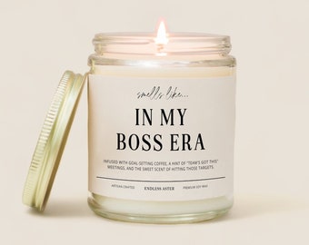 Boss Gift "In My Boss Era" Funny Candle Gift Box for Boss Day, Office Gift for Coworker, New Business Owner Entrepreneur Gift for Girl Boss