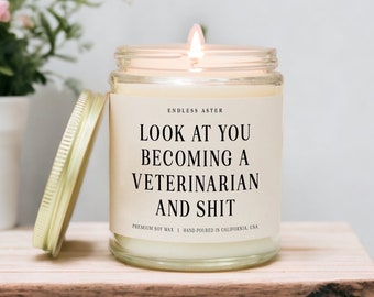 Look At You Becoming A VETERINARIAN Gift Box, Funny Vet Student Graduation Gift, Future Veterinarian Candle Gift for Vet Doctor