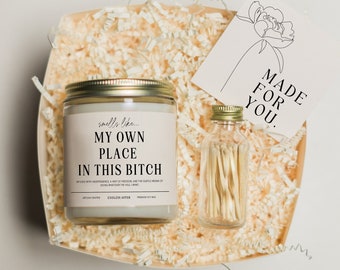 Smells Like My Own Place In This Bitch Funny Candle for New Apartment Decor, Homeowner Candle for Moving Gift, Housewarming Gift for Friend