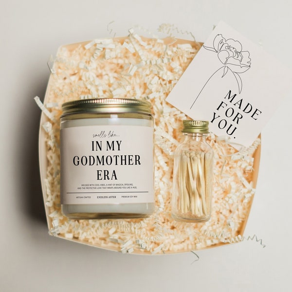 Godmother Proposal "In My Godmother Era" Candle Gift Box, Be My God Mother Gift, Godparents Christening Gift, Pregnancy Announcement