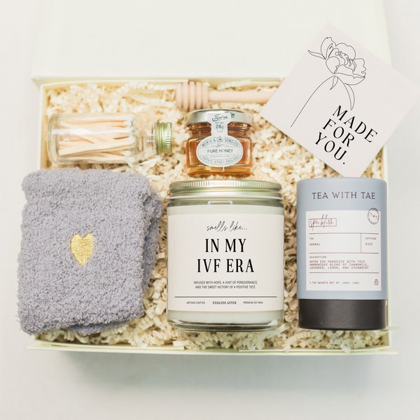 Sending Hugs and Love "In My IVF Era" Candle Gift Box for Her, Self Care Comfort Care Package For IVF Women, Recovery Gift for Egg Retrieval