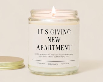 It's Giving New Apartment Candle Gift Box, Housewarming Minimalist Candle, Urban Apartment Decor, Moving Gift for Friends and Family